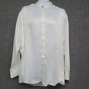 STYLISTA ITALIA mens White Dress Shirt Size 17 (34-35) With Hidden Buttons
